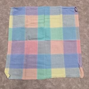 Longaberger Easter Pastel Plaid Fabric Napkin